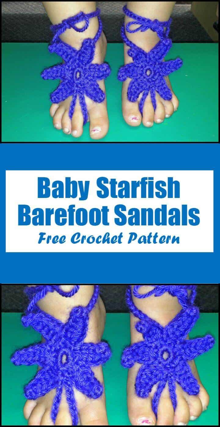 Crochet Baby Starfish Sandalias descalzas